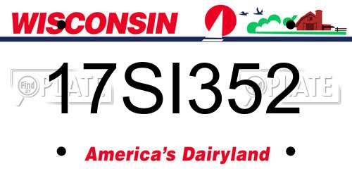 17SI352 Wisconsin License Plate