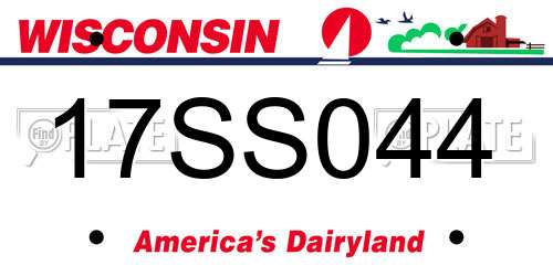 17SS044 Wisconsin License Plate