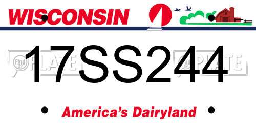 17SS244 Wisconsin License Plate