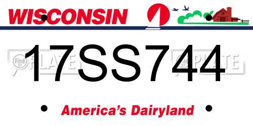 17SS744 Wisconsin License Plate
