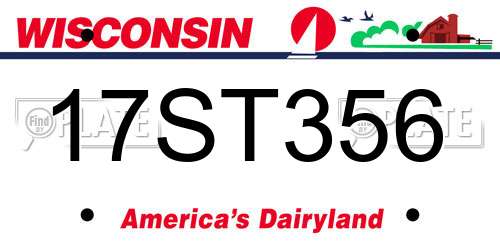 17ST356 Wisconsin License Plate