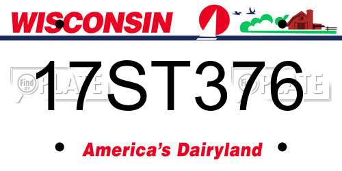 17ST376 Wisconsin License Plate
