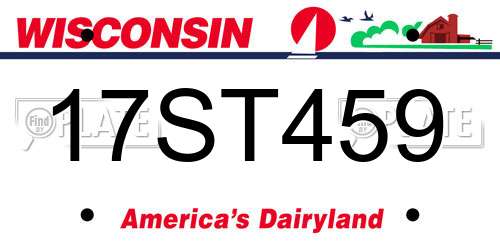 17ST459 Wisconsin License Plate