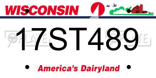 17ST489 Wisconsin License Plate