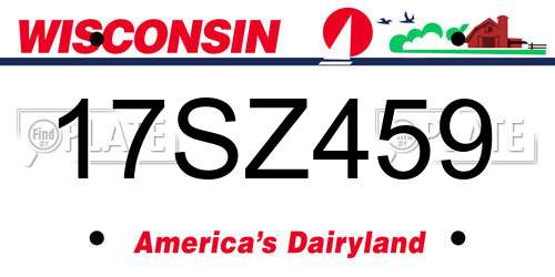 17SZ459 Wisconsin License Plate