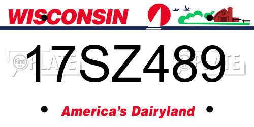 17SZ489 Wisconsin License Plate