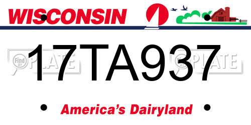 17TA937 Wisconsin License Plate