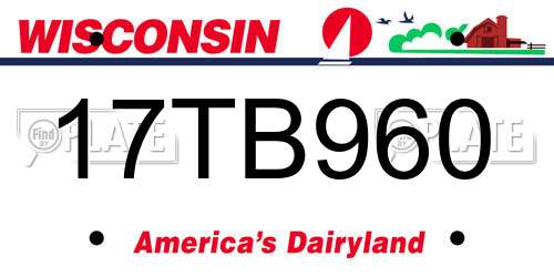 17TB960 Wisconsin License Plate