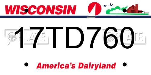 17TD760 Wisconsin License Plate