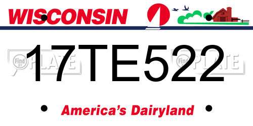 17TE522 Wisconsin License Plate