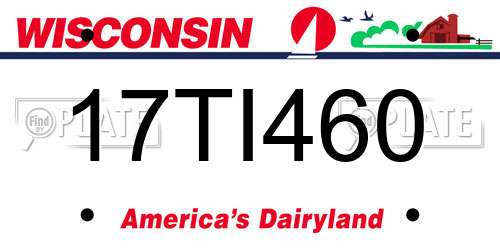 17TI460 Wisconsin License Plate
