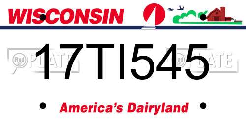 17TI545 Wisconsin License Plate