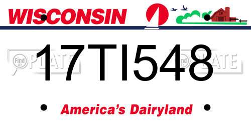 17TI548 Wisconsin License Plate