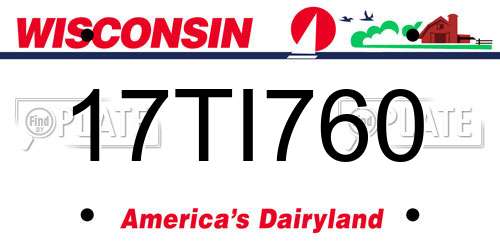 17TI760 Wisconsin License Plate
