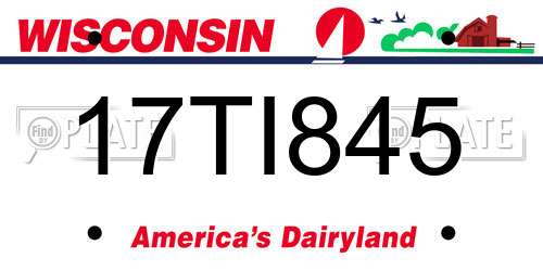 17TI845 Wisconsin License Plate