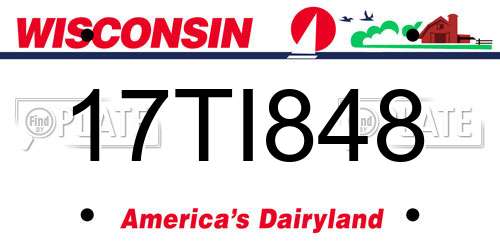 17TI848 Wisconsin License Plate