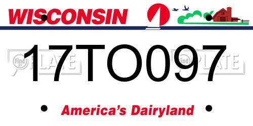 17TO097 Wisconsin License Plate