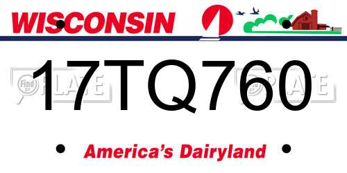 17TQ760 Wisconsin License Plate