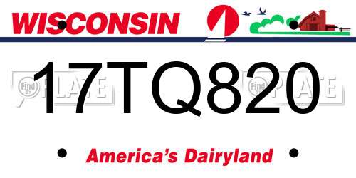 17TQ820 Wisconsin License Plate