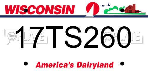 17TS260 Wisconsin License Plate