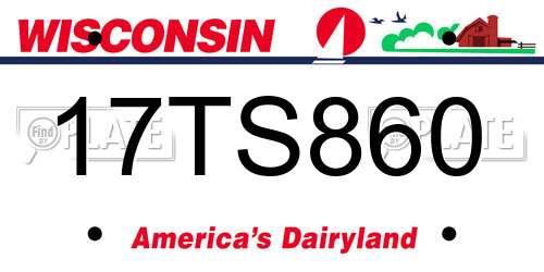 17TS860 Wisconsin License Plate