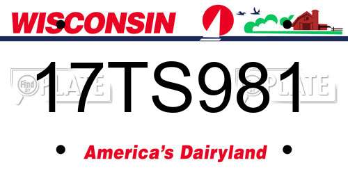 17TS981 Wisconsin License Plate