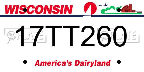 17TT260 Wisconsin License Plate