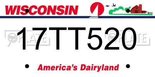 17TT520 Wisconsin License Plate