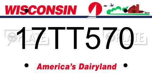 17TT570 Wisconsin License Plate