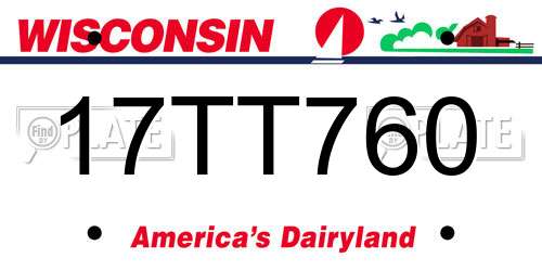 17TT760 Wisconsin License Plate
