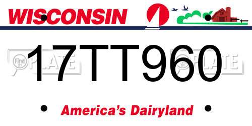 17TT960 Wisconsin License Plate