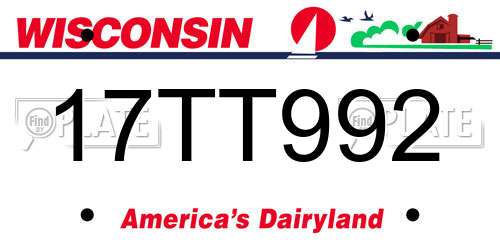 17TT992 Wisconsin License Plate
