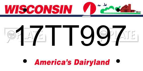 17TT997 Wisconsin License Plate
