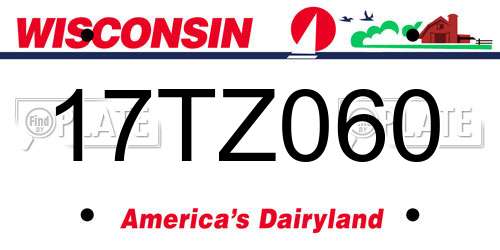 17TZ060 Wisconsin License Plate