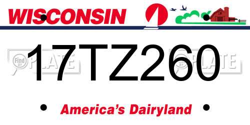 17TZ260 Wisconsin License Plate