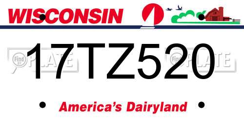 17TZ520 Wisconsin License Plate
