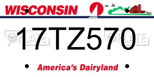 17TZ570 Wisconsin License Plate