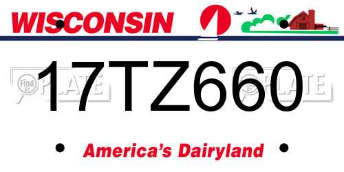 17TZ660 Wisconsin License Plate