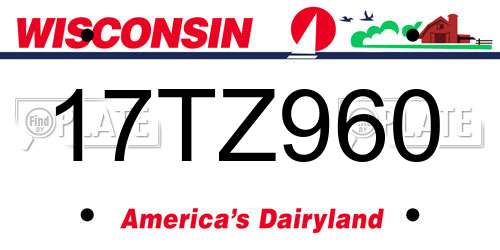 17TZ960 Wisconsin License Plate