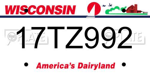 17TZ992 Wisconsin License Plate