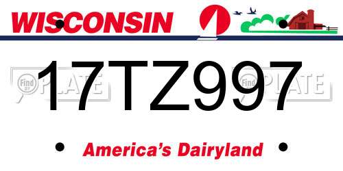 17TZ997 Wisconsin License Plate