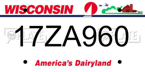 17ZA960 Wisconsin License Plate