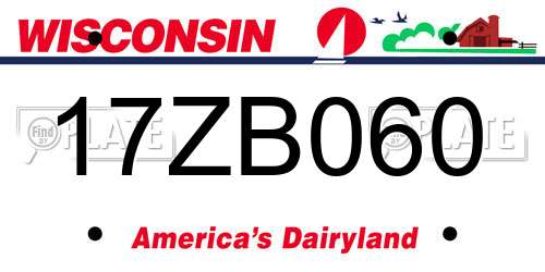 17ZB060 Wisconsin License Plate