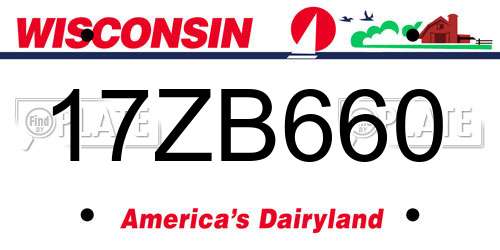 17ZB660 Wisconsin License Plate