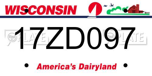 17ZD097 Wisconsin License Plate