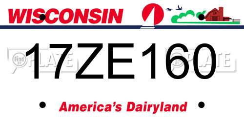 17ZE160 Wisconsin License Plate