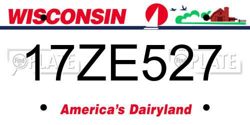 17ZE527 Wisconsin License Plate