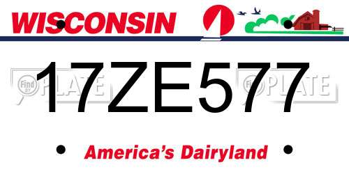 17ZE577 Wisconsin License Plate