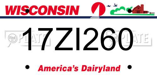 17ZI260 Wisconsin License Plate