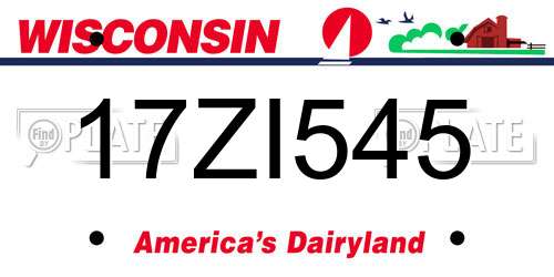 17ZI545 Wisconsin License Plate